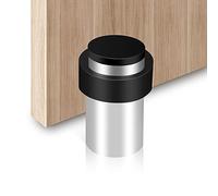 Door Stopper, Floor Mount Door Stop, Polished Stainless Steel Door Bumper Cylinder Solid Rigid Doorstop with Rubber Decorative Safety Door Holder for Home Office Commercial Silver