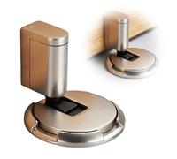 Door Stopper Floor, Self-Adhesive Door Stop, No Drilling, Height Adjustable, Mechanical Door Stop, Magnetic Door Stopper with Adhesive and Screws for Indoor and Outdoor Doors, Wind Resistant, Nickel