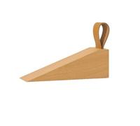 Door Stopper Solid Wood Door Stopper Non-Slip Stops Protect Leather Rope Wedge Anti-Collision Gate Decor Nail-Free Hardware(A,L)