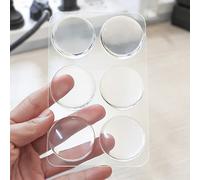 Door Stopper Wall Protector, 6 PCS Transparent Round Door Knob Wall Shield, Soft Door Handle Bumper with Strong Self Adhesive (4 CM, Clear)