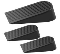 Door Stoppers 3 Pack, Extra Large Door Wedges Indoors Outdoors, Heavy Duty Door Stops for Floor, Non-Slip Door Stops for Patio Garage Home School Garage, Black