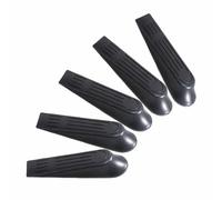 Door Stoppers 5 Pack Heavy Duty Black Rubber Door Stop Wedge for All Floor Types Anti Slip Door Holder for Home Office School Works on Carpet Wood Tile Concrete 1 Count