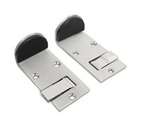 Door Stoppers, Door Stopper No-Punch, 3.54x1.97x0.2 Inches Stainless Steel Anti-Collision Foldable Doorstop with Rubber Bumper, Wall Protector for Bathrooms, Restaurants