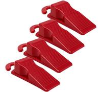 Door Stoppers for Bottom of Door,Rubber Door Stopper Wedge,Cute Door Stop with Handle,Heavy Duty Doorstop 4 Pack,Red