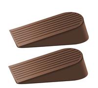 Door Stoppers, Large Door Wedges Heavy Duty Rubber Door Stop Wedge Brown Door Wedge Stopper for Floor, Non-Slip Door Holder for Patio Outdoor, Homes, Schools, Offices, Garage, 2 Pack