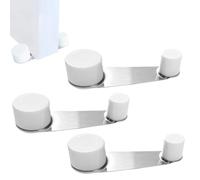 Door stoppers with Rotating Retainer - White Door Stop Prime 4,5 o 6 Units - Adhesive Door Stops Wedge- Door stoppers for skirtings - Door Stops Indoors (Blanco 4)