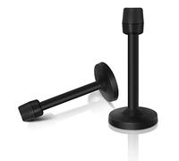 Door Stops 2 Pack, 5 Inch Long Door Stopper, Black Wall Mount Doorstops Stainless Steel Solid Rigid, No Odor Rubber Tip, Heavy Duty Rubber Door Stop Brushed Satin Door Holder Wall Protector