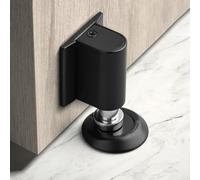 Door Stops 2-Pack Magnetic Door Stoppers Self-Adhesive Wall Floor Mounted No Drill Magnetic For Bathrooms, Bedrooms, Living Room(Black)