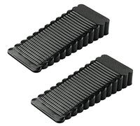 Door Stops 2 Packs Rubber Door Stop Silicone Door Wedge Stoppers for Multi Floor Ideal for Interior Bathroom, Kitchen, Children's Room Door, Offices (Black)