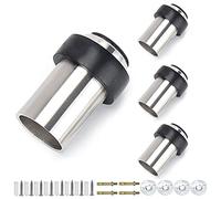 Door Stops 4 Pack, Floor Door Stoppers 85mm Cylindrical Door Stop with Sound Dampening Rubber Bumper, Heavy Duty Doorstops for Skirting, Brushed Nickel