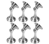 Door Stops 6 Pack, Magnetic Door Stopper, Stainless Steel Door Catch Door Holder for Wall with Double-Sided Adhesive Tape No Need to Drill, Silver