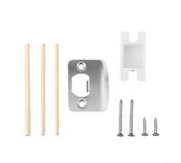Door Strike Plate Repair Kit with Adjustable Deadbolt Stop, D Type Latch Restorer, Dust Proof Storage Box, Screws and Wooden Dowels for Standard Door Latch Replacement