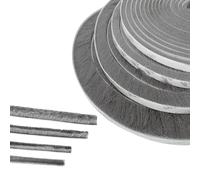 Door Strip Draft Excluder, 5m (L) x 9mm (W) x 23mm (T) Brush Draught Excluder, Draught Proofing, Front Door Draft Excluder Strip, Draught Excluder for Windows, Gray