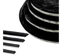 Door Strip Draft Excluder, 5m (L) x 9mm (W) x 23mm (T) Brush Draught Excluder, Draught Proofing, Front Door Draft Excluder Strip, Draught Excluder for Windows, Black