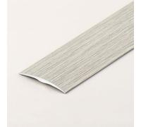 Door Strip, Flat Laminate Profile Flooring Edge Trim, Floor Transition Strip, Bridge The Height Between 1-5 Mm, For Doorways Joining Gaps Tile Trim(Grey Wood Grain)