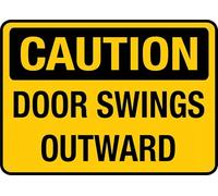 Door Swings Outward Sign 8X12 Inch Rust Free Aluminum Easy To Read & Sturdy Keep Out Outdoor Metal Signs For Home Farm Yard