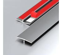 door threshold strip, 15/20/33/40mm Wide T Molding Floor Transition Strip - Self-Adhesive Threshold Strip for Door, Tile, and Carpet to Tile Flooring Edge Trim (Red, 3.3cm/1.29in)(Gray,3.3cm/1.29in)