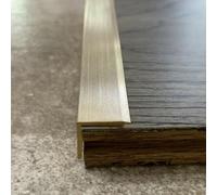 Door Threshold Strip Brass Transition Strip for Flat Floor, Doorways Gap Cover Bar for Vinyl Laminate Tiles Wood, Indoor & Outdoor Stair Edge Protector(Size:W1.5cmxH1.5cm (5/8"x 5/8"))