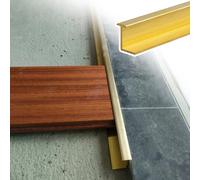 Door Threshold Strip Brushed Brass Carpet to Tile Transition Strip, Doorway Floor Divider Cover for Bedroom/Bathroom/Kitchen, Durable Seam Binder Decorate Cover(1x1.1cm(0.39"x0.43"))