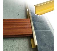 Door Threshold Strip Brushed Brass Carpet to Tile Transition Strip, Doorway Floor Divider Cover for Bedroom/Bathroom/Kitchen, Durable Seam Binder Decorate Cover(1x2.1cm(0.39"x0.83"))