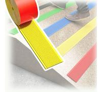 Door Threshold Strip Flexible PVC Stair Nosing Edge Strips, Non-Slip Self Adhesive Step Edge Protector, Outdoor Slope Staircase Edging Guard Trim, Stair Nosing Markers(Yellow,10m (33ft))