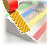 Door Threshold Strip Flexible PVC Stair Nosing Edge Strips, Non-Slip Self Adhesive Step Edge Protector, Outdoor Slope Staircase Edging Guard Trim, Stair Nosing Markers(Orange,50m (164ft))