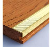 Door Threshold Strip Solid Brass Stair Edge Protector for Wood Steps, Anti-Slip L-Shape Staircase Edge Trim, Indoor & Outdoor Step Nosing Strip, Tile Stairs Nose Molding(18x8mm (3/4"x3/8"))