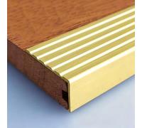 Door Threshold Strip Solid Brass Stair Edge Protector for Wood Steps, Anti-Slip L-Shape Staircase Edge Trim, Indoor & Outdoor Step Nosing Strip, Tile Stairs Nose Molding(38x18mm (1 1/2"x3/4"))