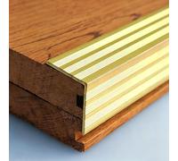 Door Threshold Strip Solid Brass Stair Edge Protector for Wood Steps, Anti-Slip L-Shape Staircase Edge Trim, Indoor & Outdoor Step Nosing Strip, Tile Stairs Nose Molding(25x25mm (1"x1"))