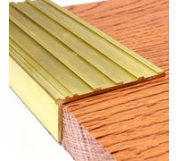 Door Threshold Strip Solid Brass Stair Edge Protector for Wood Steps, Anti-Slip L-Shape Staircase Edge Trim, Indoor & Outdoor Step Nosing Strip, Tile Stairs Nose Molding(49x19mm (1 7/8"x3/4"))