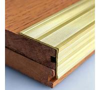 Door Threshold Strip Solid Brass Stair Edge Protector for Wood Steps, Anti-Slip L-Shape Staircase Edge Trim, Indoor & Outdoor Step Nosing Strip, Tile Stairs Nose Molding(39x29mm (1 1/2"x1 1/4"))