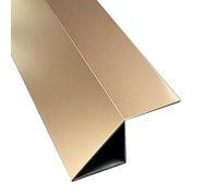 Door Threshold Strip Stainless Steel Transition Edge Cover for High to Low, 90 Degree Thresholds Ramps Trim for Vinyl, Brushed Surface Transition Bar for Indoor & Outdoor(Gold,20mm(3/4"))