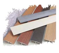 Door Threshold Strip T-Mold Doorway Edge Trim Self Adhesive Aluminum Edging for, Joining Floor Gaps 35", Easy to Install, with Wood Grain(Light Grey)