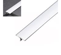 Door Threshold Strip T Molding Floor Transition Strip, Metal Door Threshold Strip from Wood to Tile, Gap Cover/Edging Trim Bar for Doorways, Customizable (Color : Silver)