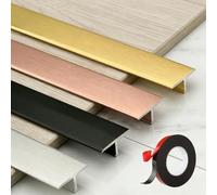 Door Threshold Strip, Waterproof T-Moulding Metal Door Strip, 270cm Self Adhesive Aluminium Transition Strip for Laminate Floors and Doorway Edging(Silver,3pcs*90 * 4cm)