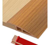 Door Thresholds Floor Transition Strip Self Adhesive 36 inch, 1/2'' ~ 3/5'' Threshold Ramps for Doorways, Edge Reducer Vinyl Transition Strip for Door Floor (Light Brown)