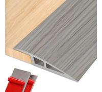 Door Thresholds Ramps for Doorways Floor Transition Strips 72 inch, Threshold 1/2'' ~ 3/5'', Edge-Reducer Transition Strip for Door Carpet Tile Floor (Wood Grain Gray)