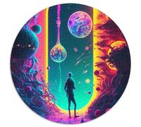 Door to The Unknown 1000 Pieces Puzzle Gifts Round Jigsaw Puzzles 1000 Pieces for Adults for Home Decor, Brain Training 67.5x67.5cm