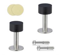 Door Top 2-piece Wall Buffer Set Rubber Stopper Floor Mini Slam Break Screwing
