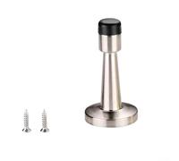 Door top stopper with anticollision rubber padding and stainless steel base to protect doors and reduce noise in living and hotel rooms (Silver)