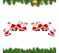 Door Topper Set, Penguin Santa Elk Ornament, 2 Pieces Wood Christmas Door Corner Decoration, Holiday Accessory with Painted Design, Decorative Hanging with Easy Install, Use for Home Party