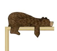 Door Topper Wall Decor - Typical Feature, Handcrafted Wooden Bear Door Topper, Cute Rustic Horizontal Wall Accent Sign| Nature Themed Long Tail Cabin Farmhouse Decor Housewarming