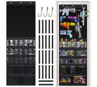 Door Toy Organiser for Hanging - Over Door Storage with 22 Pockets & 12 Loops for Nerf Blasters, Water Guns, Darts & Accessories - Space Saving for Nursery & Playroom