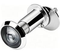 Door Viewer 200° Wide Angle Peephole, Real Glass Front Door Spy Hole with Privacy Cover, Chrome Silver, 180° HD View for Home Security - Fits 35-55mm Flat Doors