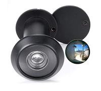 Door Viewer Peephole, Solid Brass 220-degree Door Viewer with Heavy Duty Rotating Privacy Cover for 1-3/8" to 2-1/6" Doors for Home Office Hotel (Black)