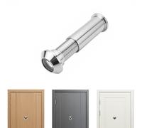 Door Viewer - Polished Chrome 180° Wide Angle Door Spy Hole, Zinc Alloy Peephole for Front Door Security, Home Office Hotel Safety, Silver 12mm Outer Diameter, Fits 35-60mm Door Thickness