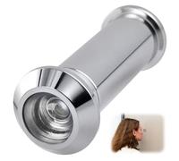 Door Viewer Spy Hole for Front Doors - 180° Wide Angle Security Peephole with Adjustable Length 35-60mm Polished Chrome Finish Cat Eye Viewer for Home Hotel Safety, Zinc Alloy Silver