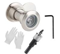 Door Viewer with Privacy Screen - 200° Wide Angle Drill Hole Diameter 16 mm, Door Spy with Adjustable Length, Ideal as a Door Viewer No Drilling for Doors with 35-60 mm Thickness