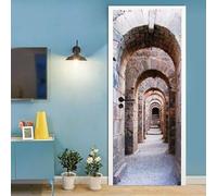 Door Wallpaper Self-Adhesive Door Wallpaper Door Poster Photo Wallpaper Self-Adhesive 3D Pvc Door Sticker Diy Door Picture Door Film Poster, Arched Corridor Passage 80 X 200 Cm - Boys And G -9O7K-S0A9
