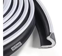 Door Weather Stripping Door Seal, Long Door Insulation Strip for Large Gap,Easy Cut to Size and Great for Replacing The Old Worn Out Seal (40, Black)